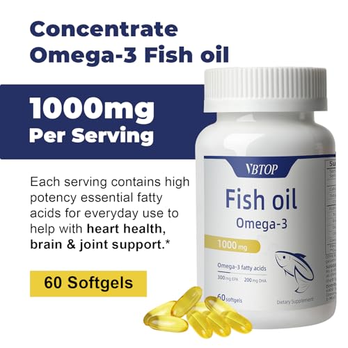 Concentrated Omega 3 Fish Oil Supplement - 1000 mg Per Serving