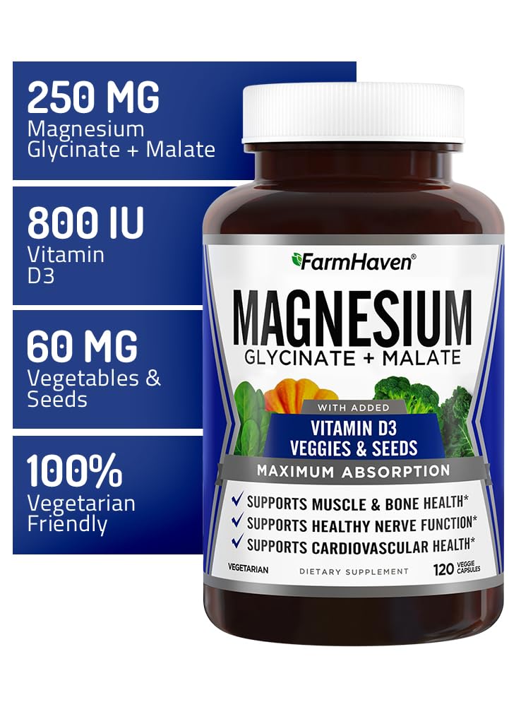 FarmHaven Magnesium Complex –Magnesium Glycinate & Malate w/Vitamin D3