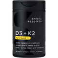 Sports Research® Vitamin D3 + K2 w/ Coconut Oil - Vegan Vitamin D 5000iu & Mk7 Vitamin K 100mcg