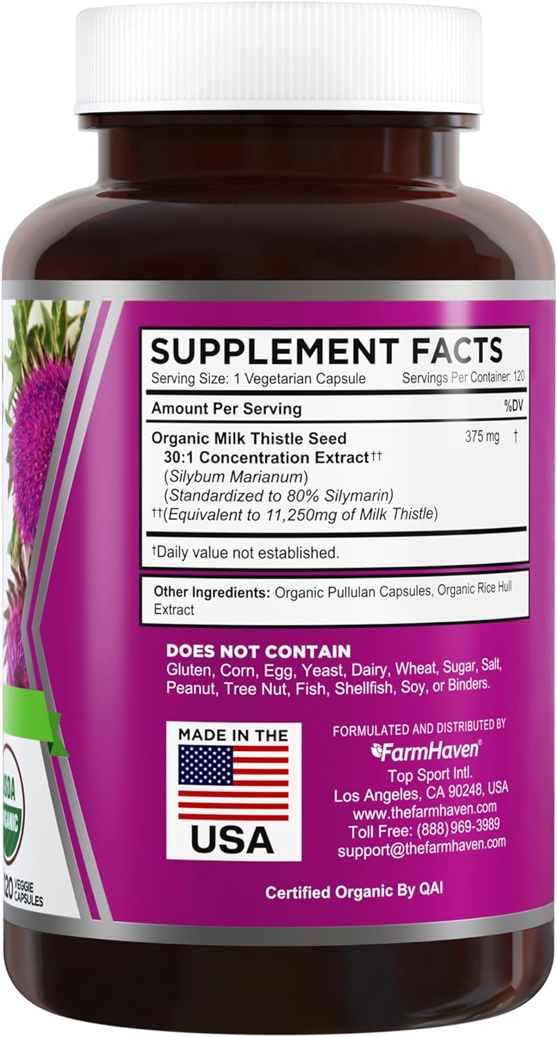 FarmHaven USDA Organic Milk Thistle Capsules