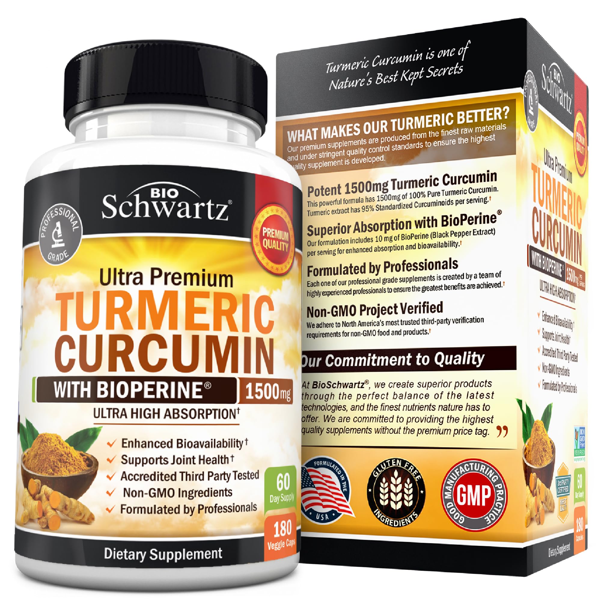Turmeric Curcumin with Black Pepper Extract 1500mg