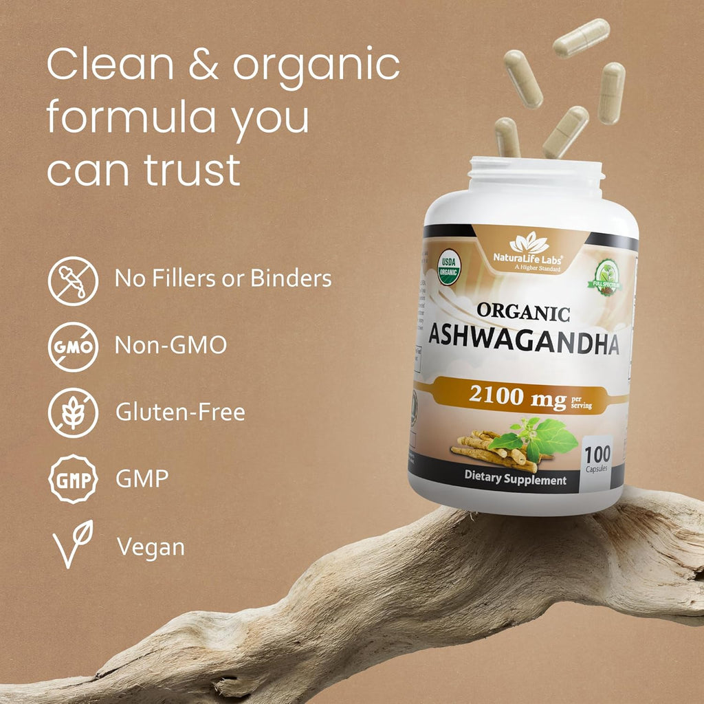 NaturaLife Labs Organic Ashwagandha 2100 mg