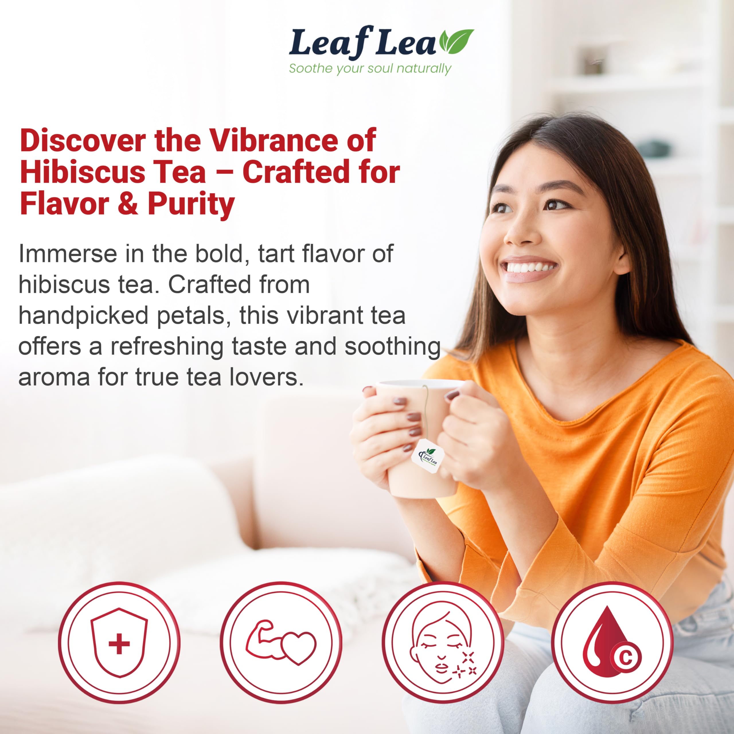 LeafLea 40 Turmeric Ginger Cinnamon Tea Bags, 100% Natural Ingredients Herbal Tea