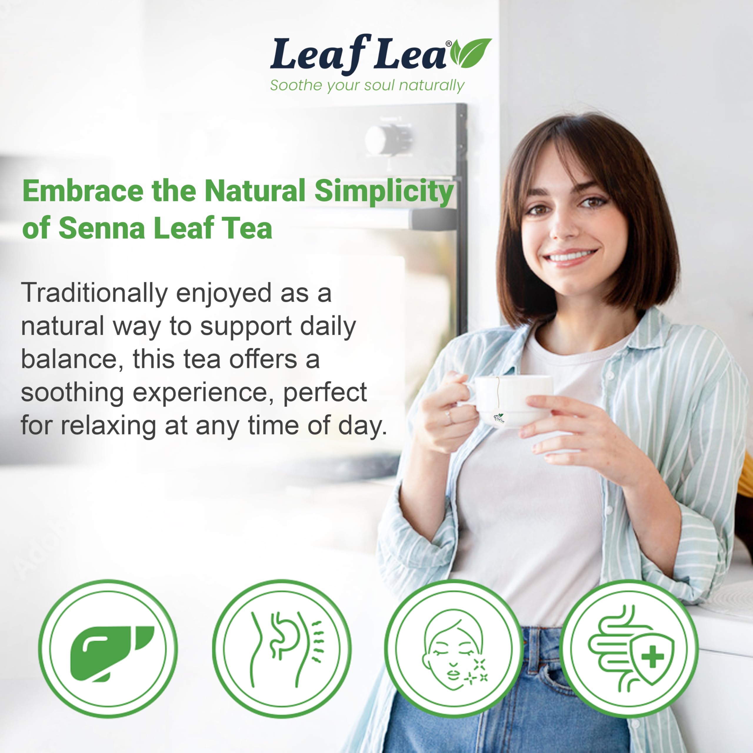 LeafLea 40 Turmeric Ginger Cinnamon Tea Bags, 100% Natural Ingredients Herbal Tea