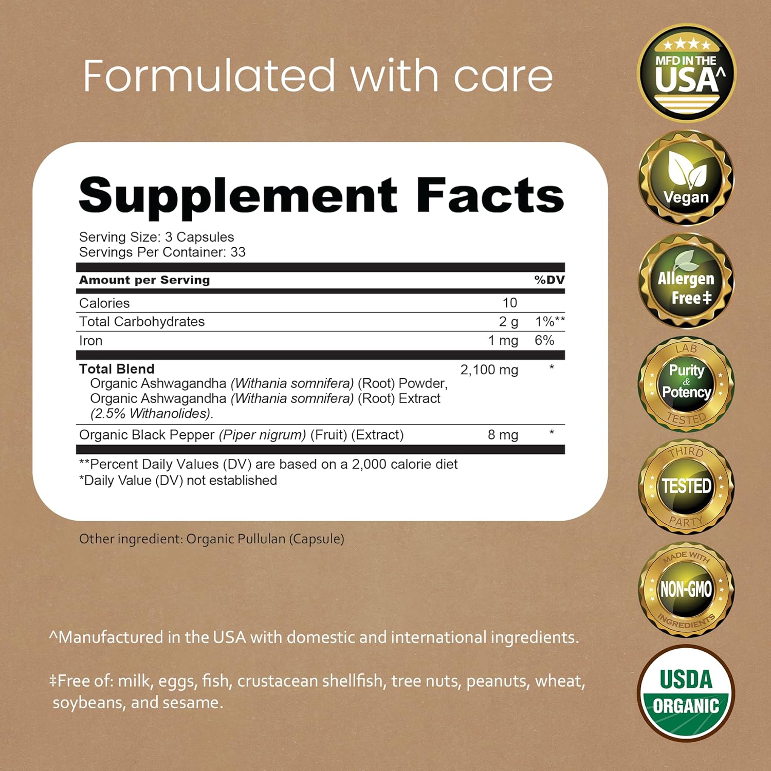 NaturaLife Labs Organic Ashwagandha 2100 mg