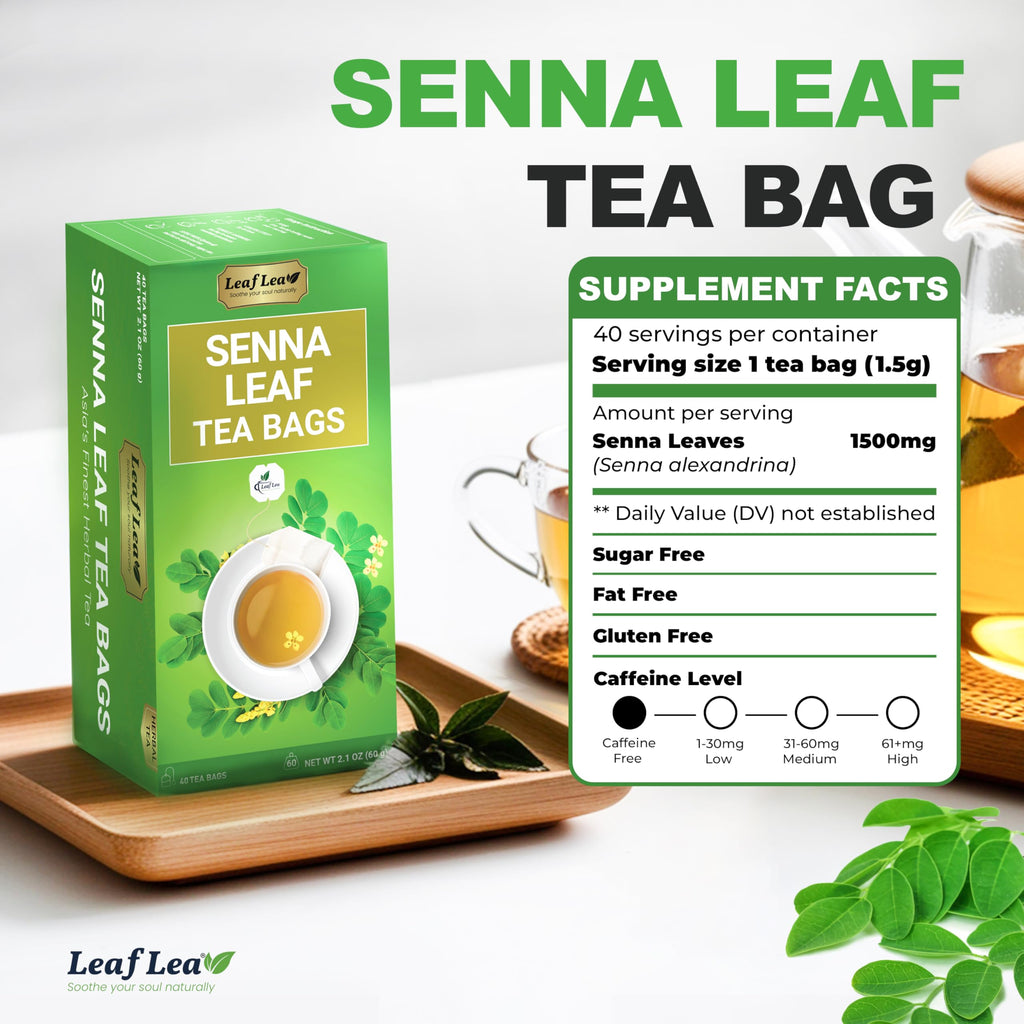 LeafLea 40 Turmeric Ginger Cinnamon Tea Bags, 100% Natural Ingredients Herbal Tea