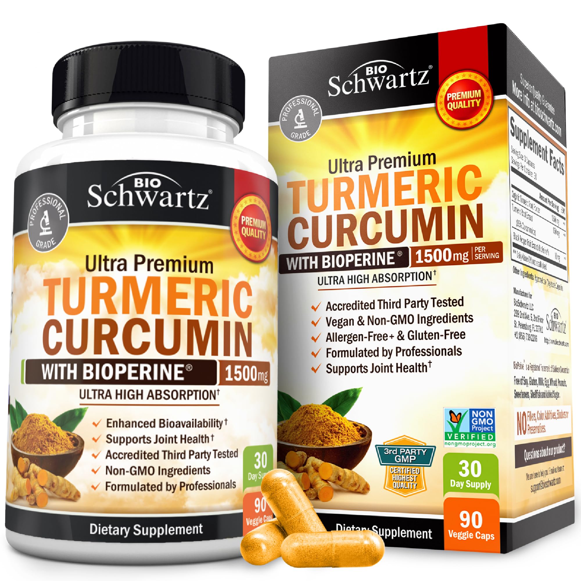 Turmeric Curcumin with Black Pepper Extract 1500mg
