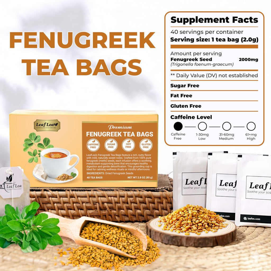 LeafLea 40 Turmeric Ginger Cinnamon Tea Bags, 100% Natural Ingredients Herbal Tea