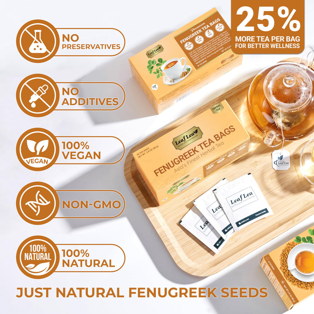 LeafLea 40 Turmeric Ginger Cinnamon Tea Bags, 100% Natural Ingredients Herbal Tea